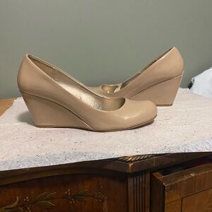 Classic Nude Wedge Pumps - Women's Neutral Dress Shoes